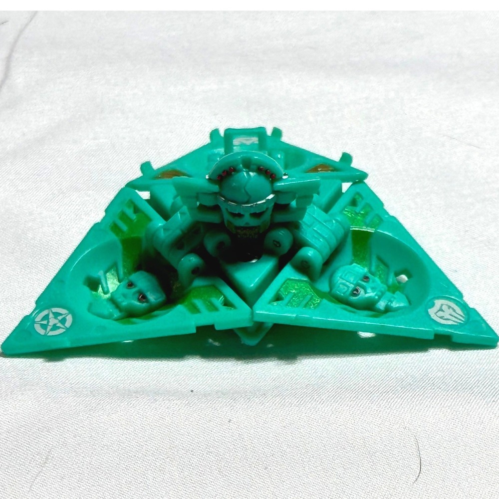 Bakugan Ventus Skayther Trap Pyramid Transforming Toy Kids Plastic Green